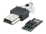 5P B type Mini USB connector plug wire solder